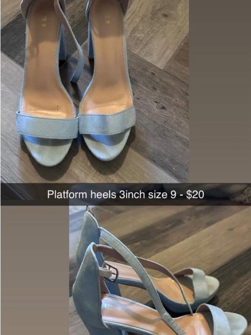 Women’s Light Blue Platform Heels - Size 9